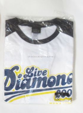 水樹奈々(NANA) LIVE DIAMOND 2009 Tシャツ LIVE DIAMOND 2009 ラグラン ホワイト×ネイビー L